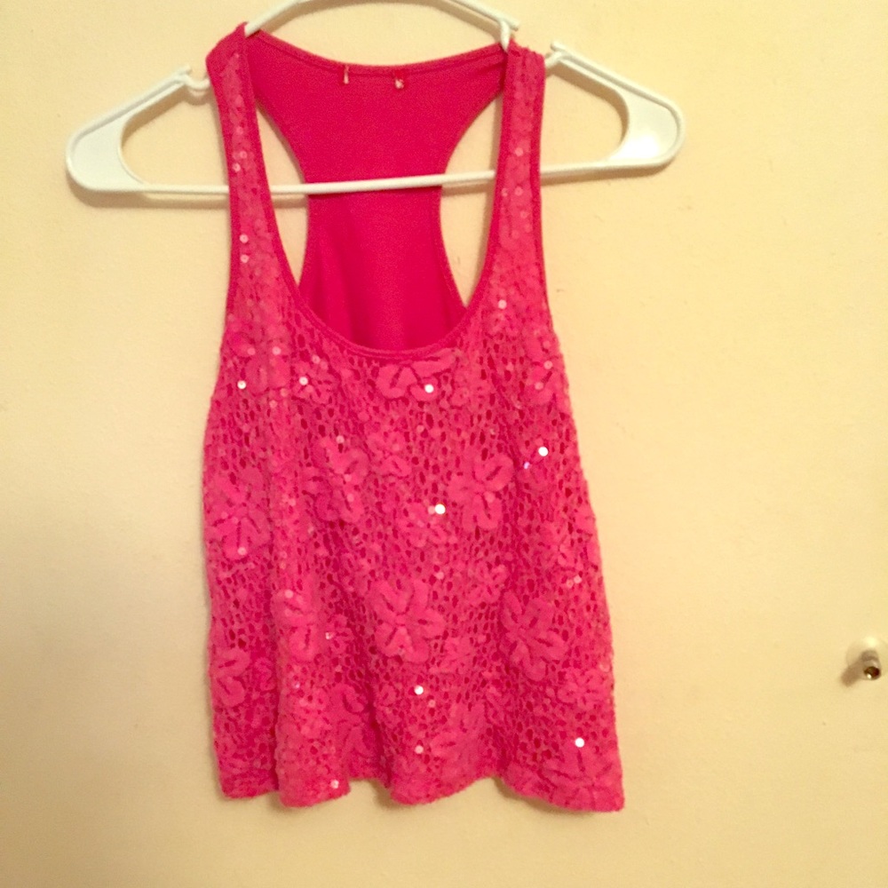 Pink sparkle T-shirt / croptop